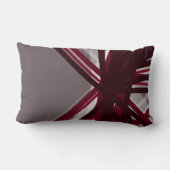 グレーとブルゴーニュのクロスリボン ランバークッション (裏面)