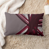 グレーとブルゴーニュのクロスリボン ランバークッション (ブランケット)