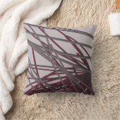 グレーとブルゴーニュのワモダンインエレガント抽象芸術 クッション (ブランケット)