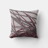 グレーとブルゴーニュのワモダンインエレガント抽象芸術 クッション (正面)
