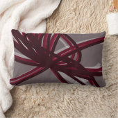 グレーとブルゴーニュの芸術的抽象芸術リボン ランバークッション (ブランケット)