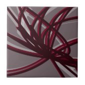 グレーとブルゴーニュの芸術的抽象芸術リボン |大 タイル (正面)