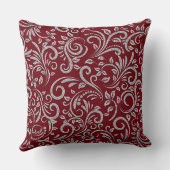 グレーとブルゴーニュの装飾用クッション クッション (裏面)