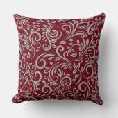 グレーとブルゴーニュの装飾用クッション クッション (正面)