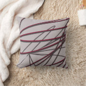 グレーとブルゴーニュモダンエレガント抽象芸術 クッション (ブランケット)