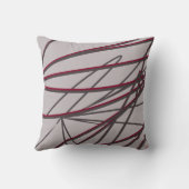 グレーとブルゴーニュモダンエレガント抽象芸術 クッション (裏面)