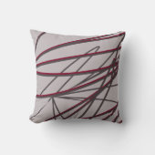 グレーとブルゴーニュモダンエレガント抽象芸術 クッション (正面)