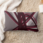 グレーとブルゴーニュモダン芸術的抽象芸術 ランバークッション (ブランケット)