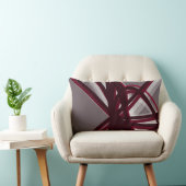 グレーとブルゴーニュモダン芸術的抽象芸術 ランバークッション (椅子)