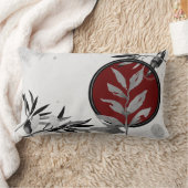 グレーとブルゴーニュ芸術的ーの抽象芸術水色 ランバークッション (ブランケット)