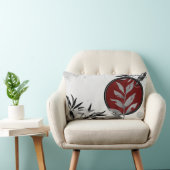 グレーとブルゴーニュ芸術的ーの抽象芸術水色 ランバークッション (椅子)