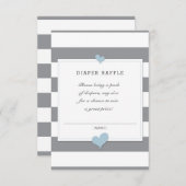 グレーとブルーのおむつラッフル エンクロージャーカード (正面/裏面)