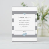 グレーとブルーのおむつラッフル エンクロージャーカード (スタンド正面)