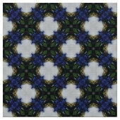 グレーとブルーのタイル張り布 ファブリック (クローズアップ)