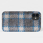 グレーとブルーのタータンチェックマテリアル Case-Mate iPhoneケース (裏面(横))