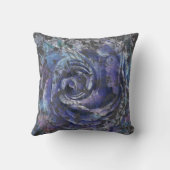 グレーとブルーのフローラ クッション (裏面)