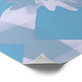 グレーとブルーのミッドセンチュリーモダンフローラ ポスター (角)