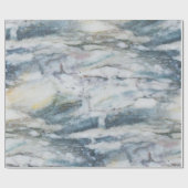 グレーとブルーの大理石テクスチャ ラッピングペーパー (フラット)