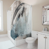 グレーとブルーの抽象芸術ア絵画ート。抽象芸術,アート,g シャワーカーテン (インサイチュ)