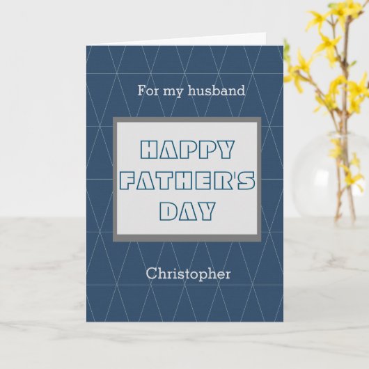 グレーとブルーの父の日が夫のために カード (黄色い花)