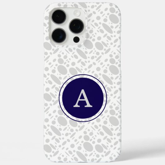 グレーとブルーモノグラム Case-Mate iPhoneケース (裏面)