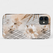 グレーとベージュのトロピカルパターン Case-Mate iPhoneケース (裏面(横))