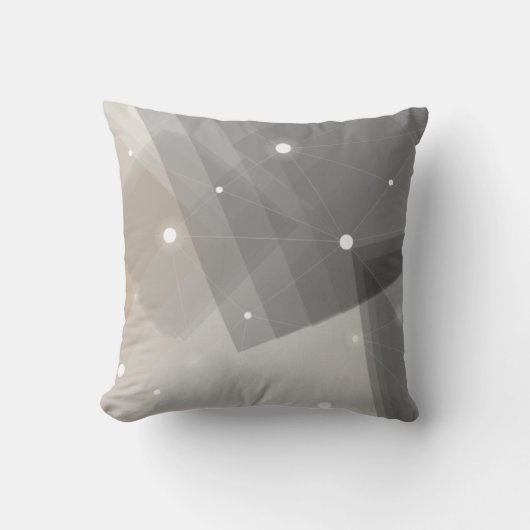グレーとベージュの幾何学的パターン装飾用クッション クッション (正面)