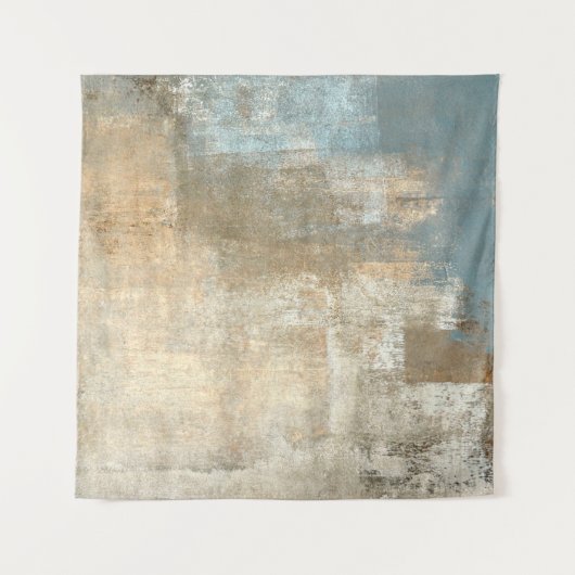 グレーとベージュの抽象芸術アート絵画抽象画、アート、 タペストリー (正面(横))