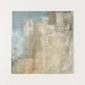 グレーとベージュの抽象芸術アート絵画抽象画、アート、 タペストリー (正面)