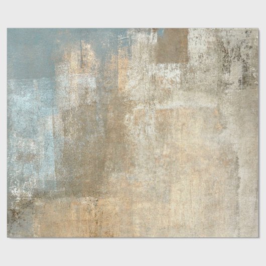 グレーとベージュの抽象芸術アート絵画抽象画、アート、 ラッピングペーパー (フラット)