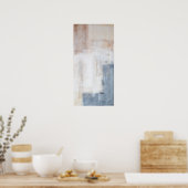 グレーとベージュの抽象芸術絵画アートのポスター ポスター (キッチン)