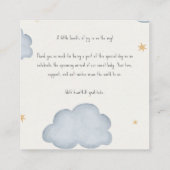 グレーとベージュの水の色ベビーシャワー エンクロージャーカード (裏面)