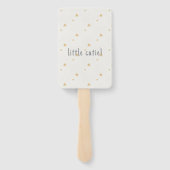 グレーとベージュの水の色ベビーシャワー ハンドファン (裏面)