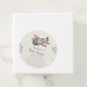 グレーとベージュの水の色ベビーシャワー フェイバータグ (インサイチュ)