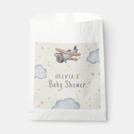 グレーとベージュの水の色ベビーシャワー フェイバーバッグ