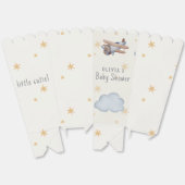 グレーとベージュの水の色ベビーシャワー フェイバーボックス (見開き)