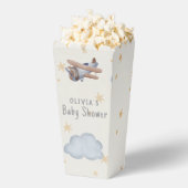 グレーとベージュの水の色ベビーシャワー フェイバーボックス (はじけた状態)