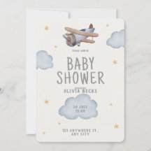 グレーとベージュの水の色ベビーシャワー