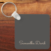 グレーとベージュパーソナライズされた キーホルダー (正面)
