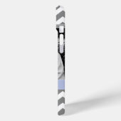 グレーとペリウィンクルZigzagsの写真パーソナライズされた Case-Mate iPhoneケース (裏面 / 左)