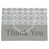 グレーとホワイトありがとう ラージペーパーバッグ (正面)