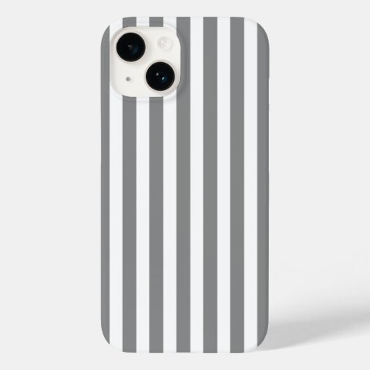 グレーとホワイトのキャンディストライプ Case-Mate iPhoneケース (裏面)