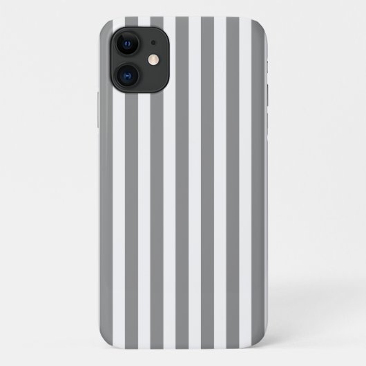 グレーとホワイトのキャンディストライプ Case-Mate iPhoneケース (裏面)