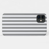 グレーとホワイトのキャンディストライプ Case-Mate iPhoneケース (裏面(横))