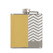 グレーとホワイトのシェブロンシック記念結婚物 フラスク (裏面)