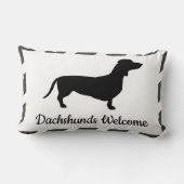 グレーとホワイトのストライプダックスンウェルカム ランバークッション (裏面)