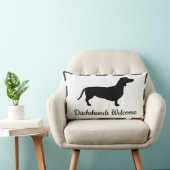 グレーとホワイトのストライプダックスンウェルカム ランバークッション (椅子)