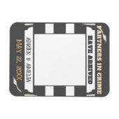 グレーとホワイトのストライプベビー発表 マグネット (横)