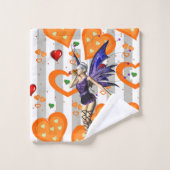 グレーとホワイトのストライプ妖精バスルームのタオルのセット バスタオルセット (ウォッシュタオル)