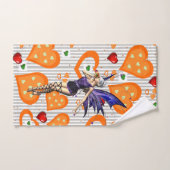 グレーとホワイトのストライプ妖精バスルームのタオルのセット バスタオルセット (ハンドタオル)